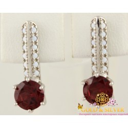Серебряные серьги с камнями 444649с